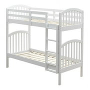 Orbelle Model 450 Twin over Twin Modern Solid Wood Bunk Bed in White