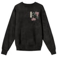 thumbnail image 5 of Godzilla Vintage-Inspired Kanji Design Adult Black Salt Mineral Wash Crew Neck Sweatshirt-Small, 5 of 7