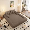 thumbnail image 2 of Youmumeub 79" Human Dog Bed for Adults, Brown Teddy Fabric Giant Floor Sofa, 3-in-1 Foldable Sleeper Couch, Washable Cover Bean Bag Bed for Living Room, 2 of 21