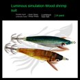 thumbnail image 2 of Juego de 14 Piezas de Camarones de Madera Luminosos, Anzuelos para Calamar, Anzuelos para Pesca en el Mar, Sepias y Calamares, Anzuelos Tipo Paraguas, 2 of 5