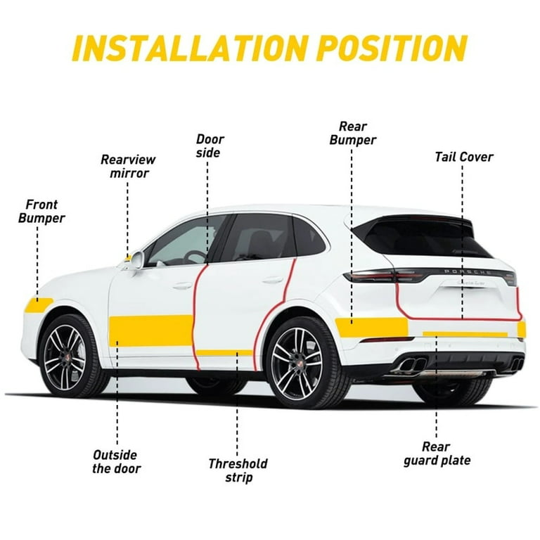 Carbon Fiber Car Sticker Protector Strip Door Sill Anti Scratch Tape  Waterproof