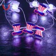 thumbnail image 4 of Independence Day Red White Blue Star Streamer Hat Shape Lights Battery Operated USA Flag Patriotic Decorations For Indoor Outdoor Ornaments Memorial Day 4th Of July Party Supplies, 4 of 7