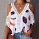 thumbnail image 2 of Camisetas con hombros descubiertos para mujer, blusa ahuecada de media manga, camiseta gráfica de encaje con cuello en V de verano, Tops holgados Pompotops  hkajfhjk468143, 2 of 5
