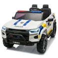 thumbnail image 4 of 24V Ride on Toys with 2 Seaters, 400W Motor Electric Power Ride on Truck Car with Remote Control for Big Kids, LED Lights, 3 Speeds, Storage, Bluetooth Music, White, 4 of 7