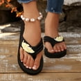 thumbnail image 2 of Yellow Ladies Comfortable Plus Size Slippers Round Toe Open Toe Rhinestone Flat For Women, 2 of 9