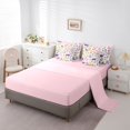 thumbnail image 3 of Homewish Cartoon Cat Animals 7-Piece Twin Bedding,Cute Floral Moon Bedding Comforter Set,White,Pink Reversible, 3 of 8