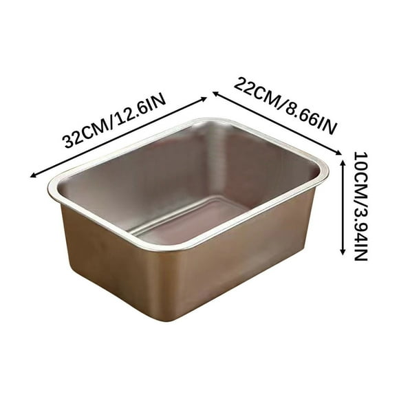 Rengui Stainless Steel Cats Litter Box Extra Large Metal Cats Litter Box for Small Cats Kitty Rabbits Never Absorbs Odor Rustproof Non-Stick Smoothy Flash Deals Clearance
