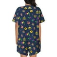 thumbnail image 6 of Fuzoiu Mardi Gras Carnival Print Women's Short-Sleeved Pajama Set,Lounge Sleepwear Set,Womens Pajama Sets 2 Piece,Button-Up Top and Shorts with Pockets-XX-Large, 6 of 7