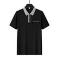thumbnail image 3 of Afdoent Men Shirts For Short Sleeve Zipper Down Collar Gradient Tees Dressy Casual Business Work Shirt Summer Tops Mens Shirts, 3 of 8