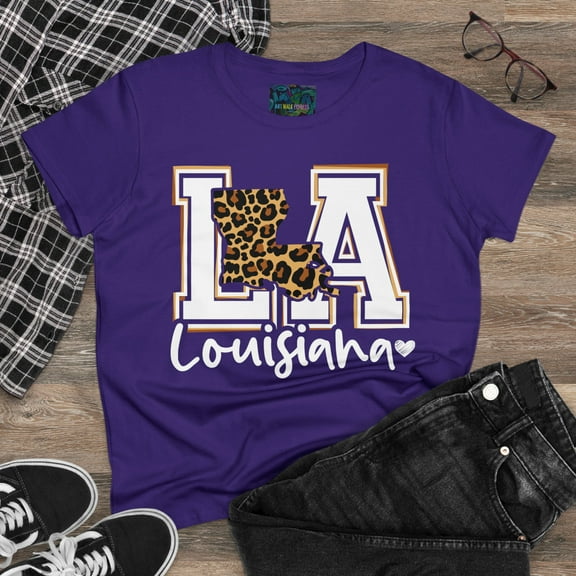 Women's "Leopard Louisiana WL" Midweight Cotton Tee