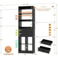 thumbnail image 3 of Besiost Closet System, 4-8 FT Closet Organizer Systems with 2 Wooden Drawers and 5 Hanging Rods, Can Fit 60 to 96 inch Walk-in Closet System, Black, 3 of 14