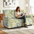 thumbnail image 2 of TSOVTHRID Floral Leaf Print 6 Pieces Reclining Loveseat Slipcover, 2 Seat Stretch Loveseat Recliner Cover Recliner Sofa Cover, Furniture Protector, 2 of 7