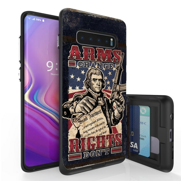 Galaxy S10  Case, Duo Shield Slim Wallet Case   Dual Layer Card Holder For Samsung Galaxy S10  [NOT S10 OR S10e] (Released 2019) Rights Change Arms Don't
