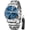 Blue, variant on Men Watch Multifunctional Two Tone Watch Fashion Business Dress Analog Quartz Moon Phase Chronograph Stainless Steel Roman Numeral Waterproof Men Wrist Watches Reloj Para Hombre