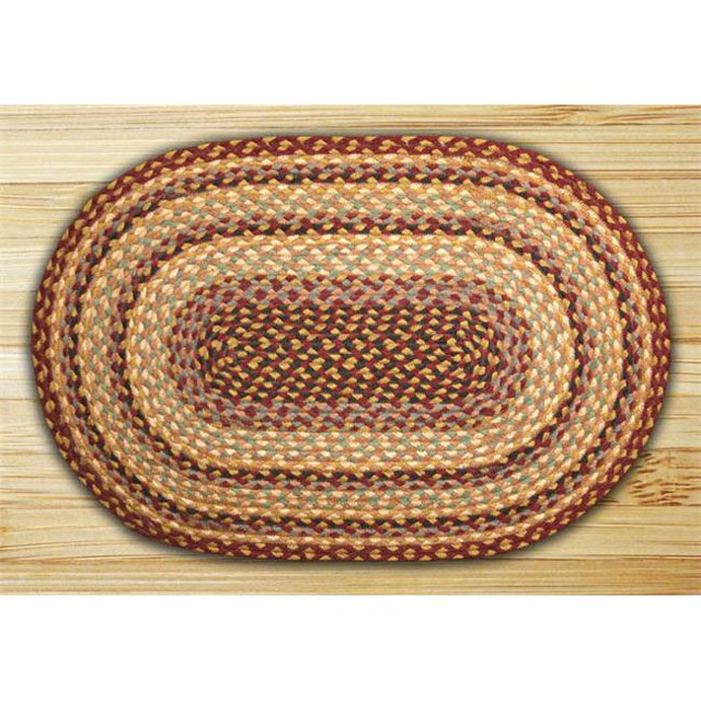 Burgundy-Gray-Creme Oval Rug