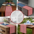 thumbnail image 6 of American Flag Table Runner 70 Inches Long, Blue Red USA Flag Cotton Linen Table Runners Dresser Scarves, Decorative Fabric Tabletop Scarf Furniture Cover for Home Dinner Party 13"x70", 6 of 8