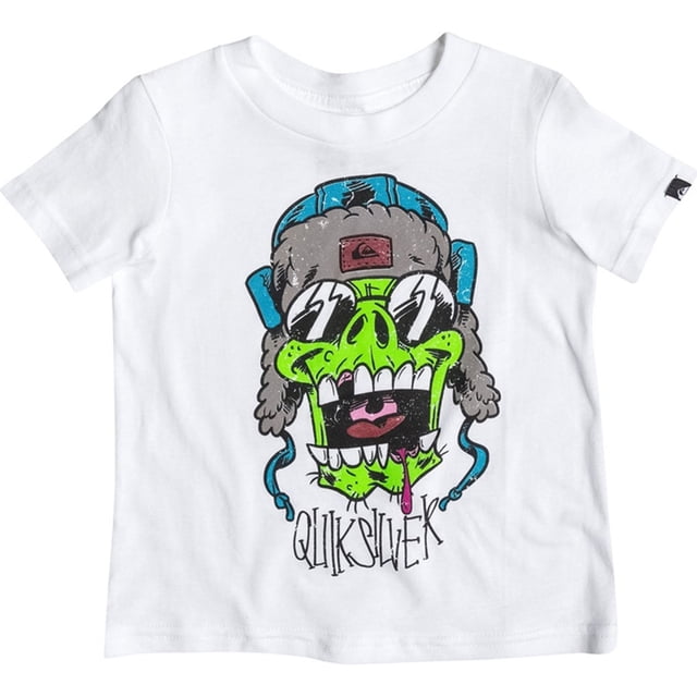 Camiseta gráfica Quiksilver Cavity Creep para niños blanca 2T