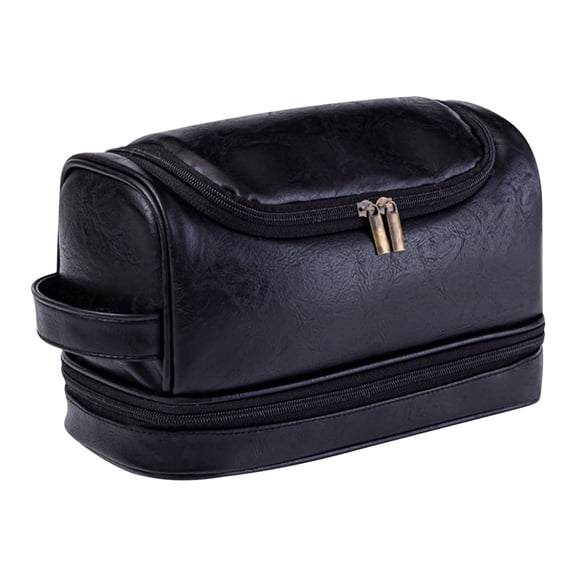 LSLJS Personalized Travel Toiletry Bag for Men/Women, Large Capacity PU Leather Makeup Bag Waterproof Toiletries Organizer Case Valentines Day Gifts Men's Shaving Dopp Kit Travel Accessories