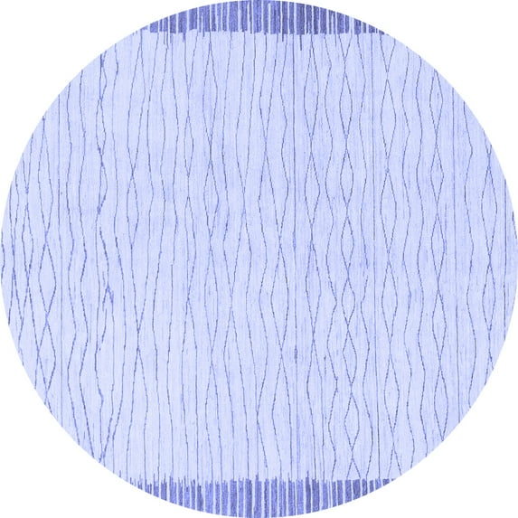 Ahgly Company Indoor Round Solid Blue Modern Area Rugs, 7' Round