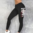 thumbnail image 2 of Penkiiy Leggings for Women 2024 Casual Comfy High Waisted Baseball Print Yoga Leggings Workout Running Stretchy Pants 2XL Black, 2 of 5