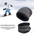 thumbnail image 3 of Yigetop Beanies Hats Men Men Warm Beanie Winter Thicken Hat and Scarf Two-Piece Knit Windproof Cap Mens Beanie Grey One Size, 3 of 5