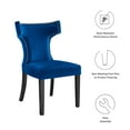 thumbnail image 3 of Side Dining Chair, Nailhead, Set of 2, Blue Navy, Velvet, Modern Contemporary, Kitchen Room Cafe Bistro Restaurant Hospitality, 3 of 10