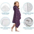 thumbnail image 7 of Purple Sun Planet Rocket Star Pattern Hooded Bath Towel，50"x30" for Ages 3 To 12 Kids, Quick Dry Lightweight Soft Microfiber Hood Beach Towel Cover Up for Kids, 7 of 7