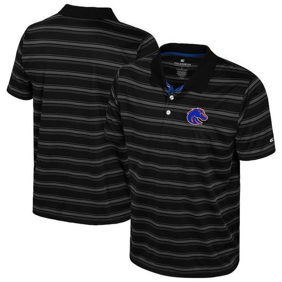 Men's Colosseum  Black Boise State Broncos Milk Steak Polo