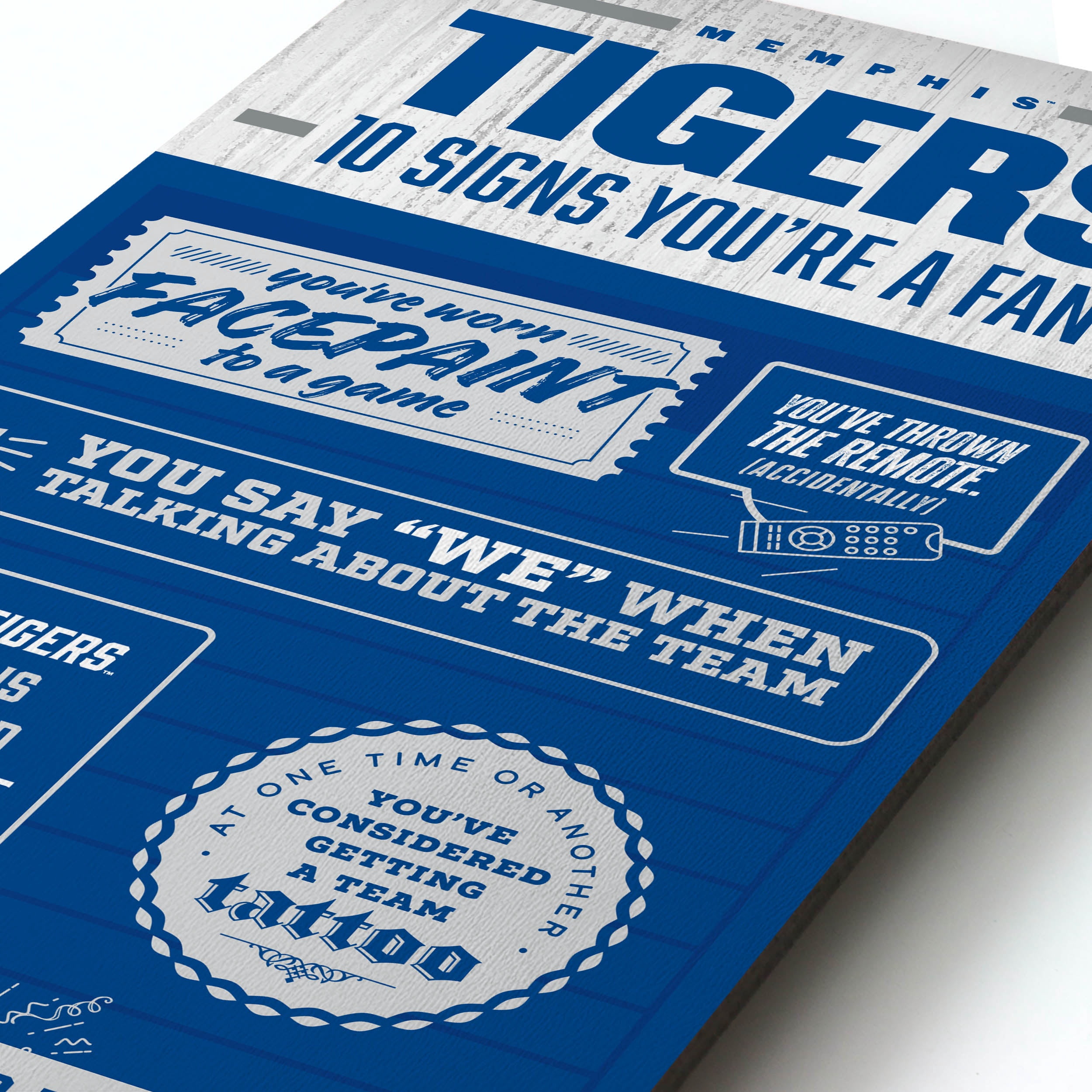 YouTheFan NCAA Memphis Tigers 3D Top 10 Wall Art