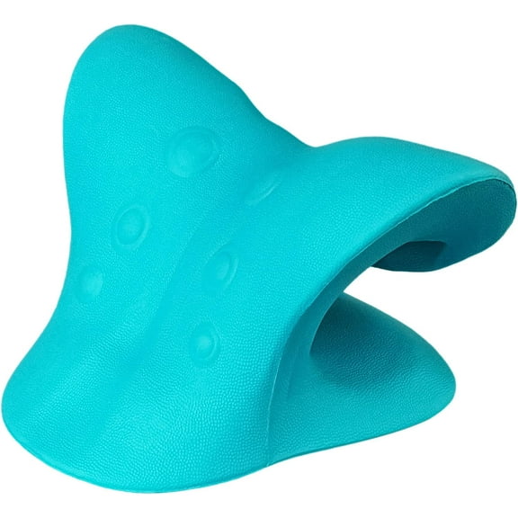 Neck and Shoulder Relaxer | Chiropractic Pillow Neck Stretcher | Cervical Spine Alignment | Neck Stretcher for Neck Pain Relief | Cervical Neck Traction Device Pillow （Blue）