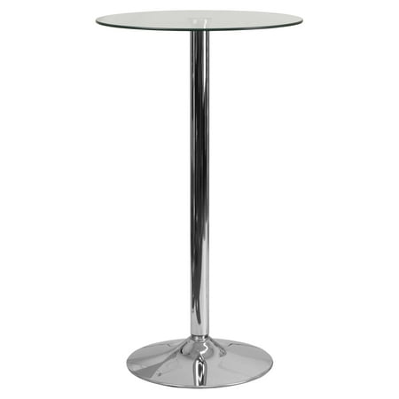 Spread Table Base - Flash Furniture 23.75'' Round Glass Table with 41.75''H Chrome Base