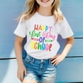 thumbnail image 2 of NINGMENG Hauts et T-Shirts pour Filles Enfants Été Rentrée Scolaire Imprimé Lettre Col Rond Manches Courtes T-Shirts Décontractés Amples, Blanc, 5-6 Ans, 2 of 4