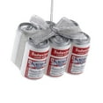 thumbnail image 2 of 1.75" Budweiser Vintage 6-Pack Cans with Glittered Silver Bow Decorative Christmas Ornament, 2 of 2