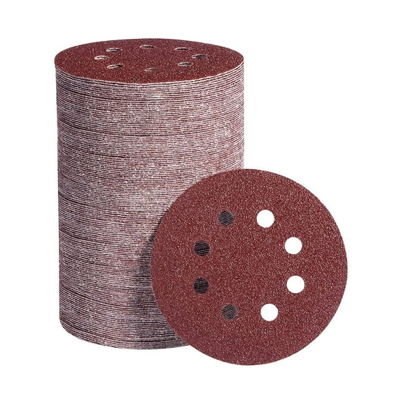 150x 5inch Sanding Discs 40 Grit Hook Loop 8-Hole Sandpaper Orbital Sander Paper