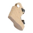 thumbnail image 4 of Sandalia De Plataforma Argelia Con Yute Natural Cabra Piel Negro Con Látigo Ajustable Para Mujer, 4 of 5