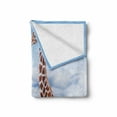 thumbnail image 2 of Giraffe Soft Flannel Fleece Blanket, Aerial Scene of a Flying Animal in Fluffy Clouds Heaven Fantasy for Animals Themed, Cozy Plush for Indoor and Outdoor Use, 70" x 90", White Brown, by Ambesonne, 2 of 6
