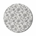 thumbnail image 1 of Floral Mouse Pad for Computers, Continuos Flower Ornaments Grunge Style Elements in Pastel Tones Illustration, Round Non-Slip Thick Rubber Modern Mousepad, 8" Round, Pearl and Grey, by Ambesonne, 1 of 2