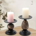thumbnail image 2 of 2pc Vintage Gold-Plated Candle Holder, Festive Holiday Decor, Romantic Dinner Table Decor, Suitable for Family Gatherings/Wedding Pathways/Hotel/Restaurant Banquet, Home, 2 of 10