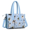 thumbnail image 2 of Teacher Tote Bag,Pug and Footprints Teacher Utility Tote Bag,Large Work Tote Bags for Women with Multiple Pockets,Top Zipper Closure,13.8x10.6x6.7 Inch, 2 of 5