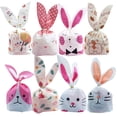 thumbnail image 4 of Bolsas de plástico para orejas de conejo para niños, paquetes de dulces de animales de cartón para fiesta de cumpleaños, galletas, hornear, regalos DIY, suministros, 10/20 piezas, 4 of 5