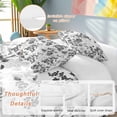 thumbnail image 3 of Black Gray Fruit Bedding 3 Piece Duvet Cover Set Full Size, Vintage Plant Nature Botanical Flower Soft Microfiber Comforter Cover with Zipper Closure & Pillowcases, FadeResistant Quilt Cover, 3 of 9