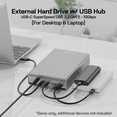 thumbnail image 4 of Avolusion PRO-G1 Series 16TB USB 3.2 Gen 2 USB-C External Hard Drive with USB Hub for Windows or MacOS Desktop PC / Laptop (Silver), 4 of 7