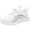 White, variant on Kids Running Shoes Girls Lightweight Mesh Color Block Sneakers Comfy Arch Support Cushioning Soft Sole Hook and Loop Tennis Athletic Shoes Purple 4 Big Kid