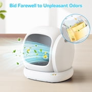 Osoeri 75L Smart Automatic Self-Cleaning Cat Litter Box, APP Control/Integrated Safety Protection,White