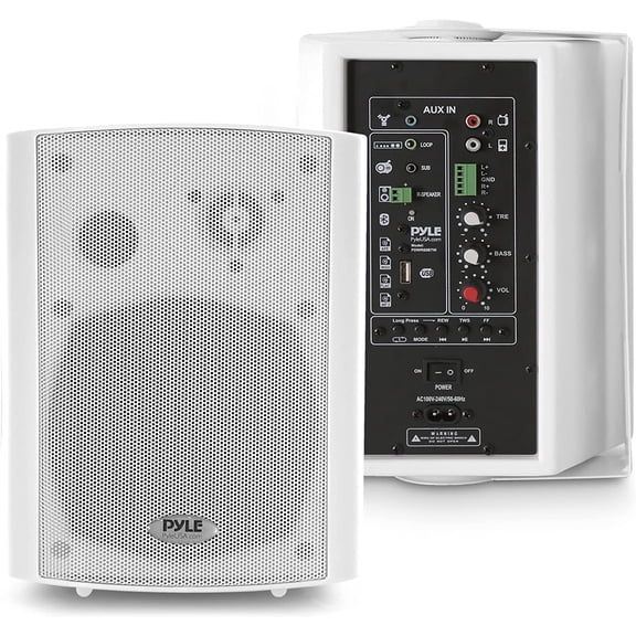 Pyle 6.5'' Wireless BT Streaming Speakers Wall Mountable, 100W MAX W/ 2-Way Full Range Stereo Sound