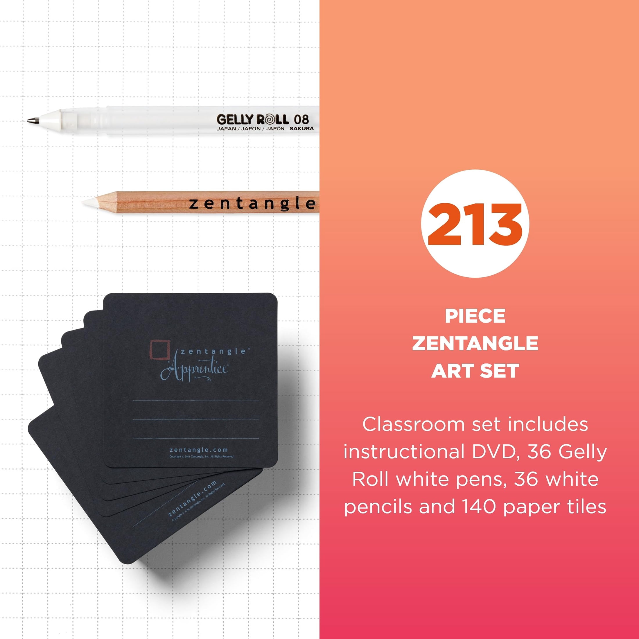 Sakura of America 1588296 Zentangle Apprentice Classroom Set No.2, Black