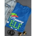 thumbnail image 3 of Mommy Elf Christmas Design Women Royal Blue T-Shirt, Female XX-Large, 3 of 4