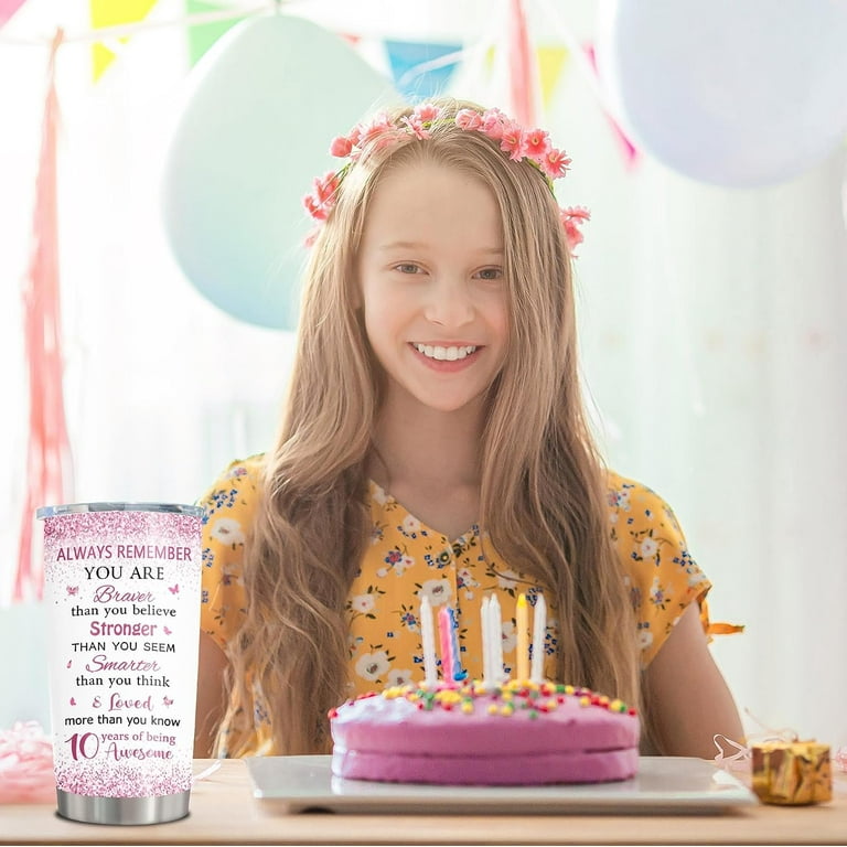 10 Year Old Girl Birthday Gifts Tumbler 1pc, Birthday Gifts for 10 Year Old Girl, Best 10 Year Old Girl Gift Ideas, Happy 10th Birthday Girl, 10th