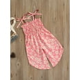 thumbnail image 3 of Bagilaanoe Little Girls Jumpsuit Leopard/Floral Print Pleated Suspender Summer Bodysuit for 1 2 3 4 5 6 Years Kids, 3 of 9