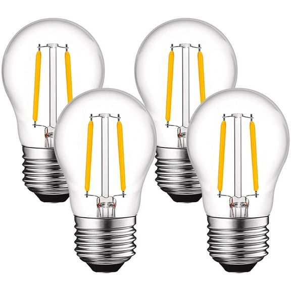 Luxrite A15 Vintage Dimmable LED Light Bulb 4W 40W Equivalent 2700K Warm White, 400 Lumens, E26, 4-Pack